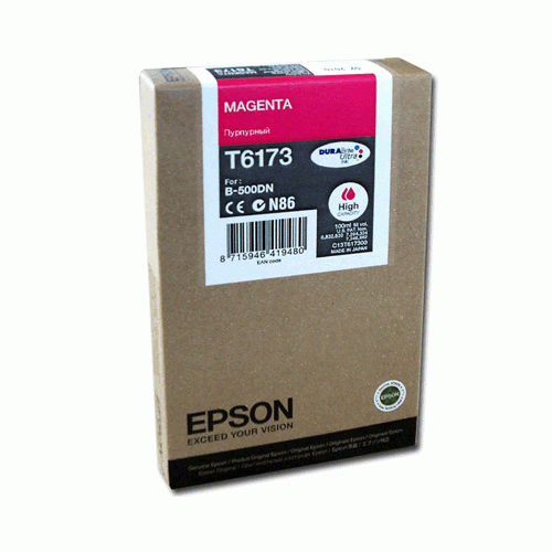 Cartus cerneala Epson T6173, magenta, capacitate 100ml / 7000 pagini, pentru Business B500DN / B510DN