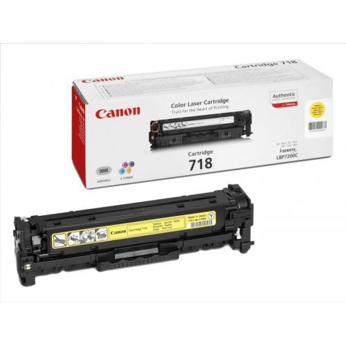 Toner Canon CRG718Y, yellow, capacitate 2900 pagini, pentru LBP-7200Cdn