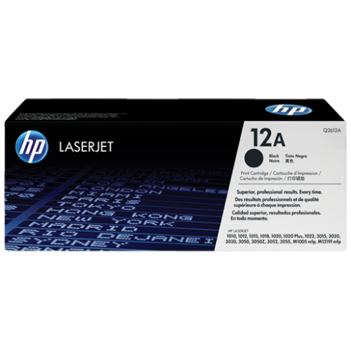 Toner HP Q2612A, black, 2 k, LaserJet 1010, LaserJet 1012,LaserJet 1015, LaserJet 1018, LaserJet 1020, LaserJet 1022, LaserJet1022N, LaserJet 1022NW, LaserJet 3015, LaserJet 3020, LaserJet 3030,LaserJet 3050, LaserJet 3052, LaserJet 3055, LaserJet M1005, 