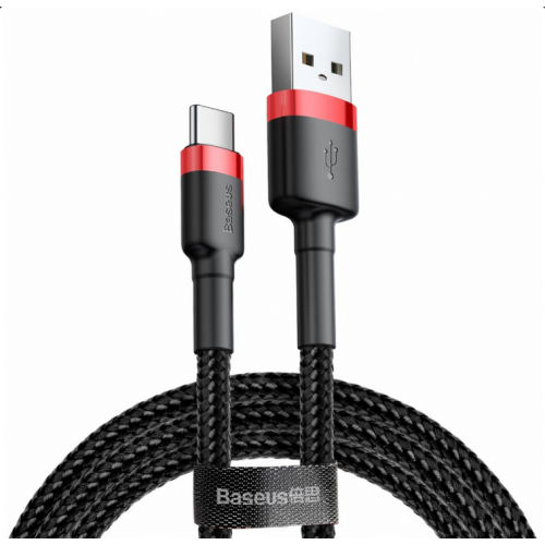 Cablu de date Baseus Cafule, USB male - USB-C male, 0.5m, Black