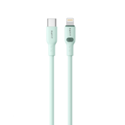 Cablu de date Havit CB6281, USB-C male - Lightning, 1 m, Green