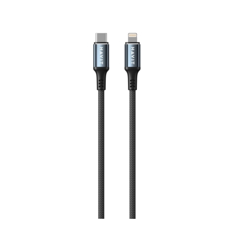 Cablu de date Havit CB6311, USB-C male - Lightning male, 1 m, Black