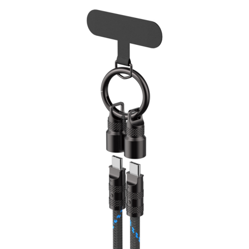 Cablu de date Havit CB6340, USB-C male - USB-C male, 1.2 m, Black-Blue