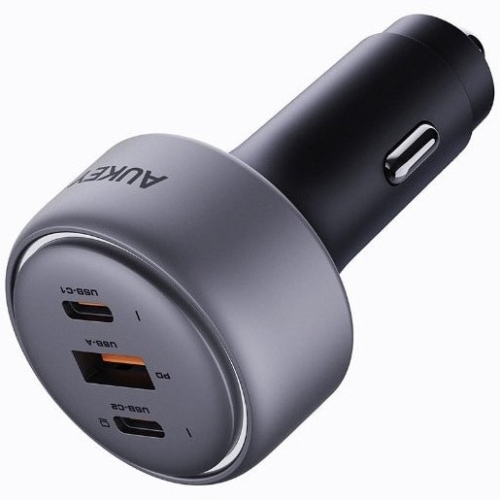 Incarcator auto AUKEY Pathfinder Mix 3, 1 x USB, 2 x USB-C, 3 A, 100 W, Grey
