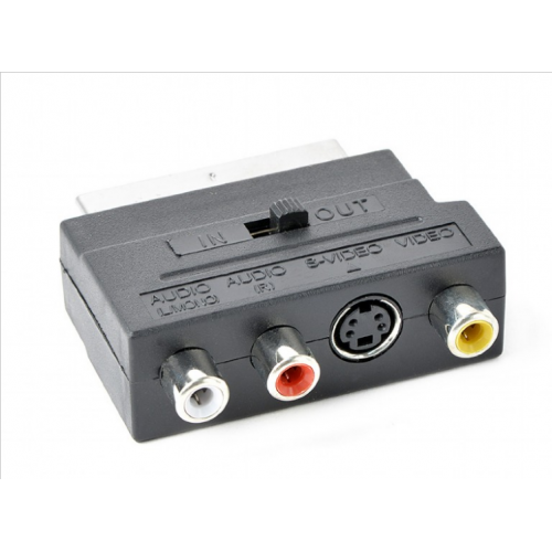 Adaptor Scart Gembrid CCV-4415, S-video - 3x RCA, Black