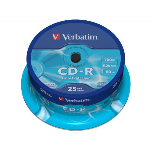 CD-R Verbatim 52x, 700MB, 25 buc, Extra Protection Spindle