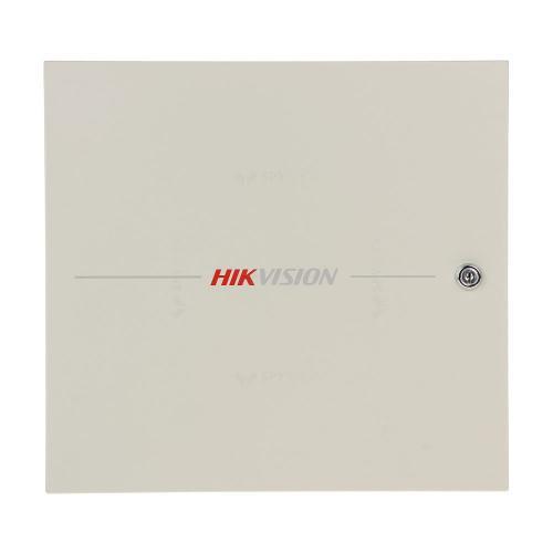 Centrala control access Hikvision DS-K2601T, pentru 1 usa bidirectionala (2 x cititoare Wiegand sau 2 x cititoare RS-485), capacitate de stocare: 100,000 cartele si 300,000 evenimente, comunicare: TCP/IP, RS-485, Wiegand (W26/W34), EHome 5.0, si protocol 