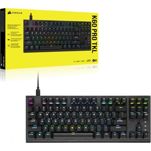 Tastatura Corsair K60 PRO TKL RGB, USB, Black