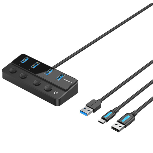 Hub USB Vention 5-in-1 CHWBF, 4 x USB 3.0, Black