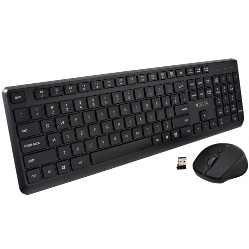 Kit Wireless V7 CKW350US - Tastatura, USB Wireless, Black + Mouse Optic V7, USB Wireless, Black