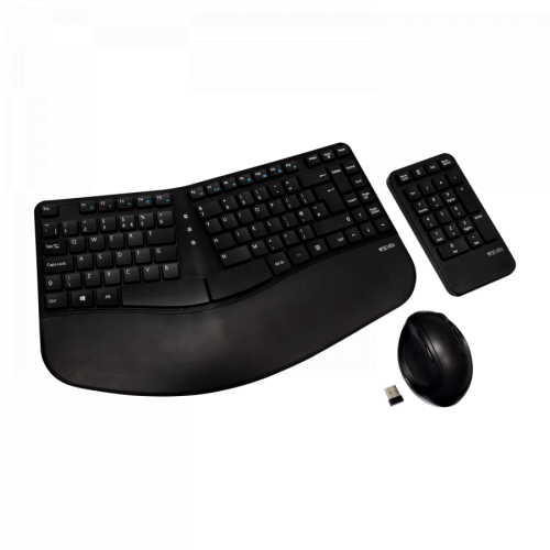 Kit Wireless V7 CKW400UK - Tastatura, Layout UK, USB, Black + Mouse Optic, USB, Black