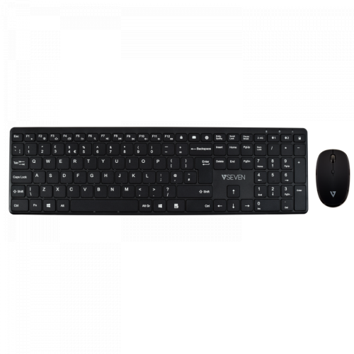 Kit Wireless V7 CKW550UKBT - Tastatura, Layout UK, Bluetooth/USB Wireless, Black + Mouse Optic, USB, Black