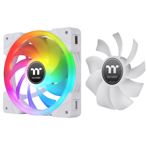 Kit Ventilatoare Thermaltake TT Premium Snow White Swafan EX12 RGB, 120 mm, 3 bucati