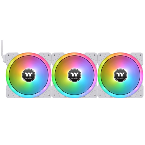 Kit Ventilatoare Thermaltake TT Premium Snow White Swafan EX12 RGB, 120 mm, 3 bucati