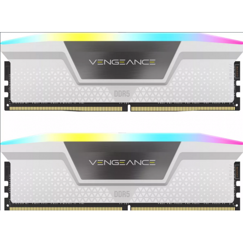 Kit Memorie Corsair Vengeance RGB White Intel XMP 3.0, 32GB, DDR5-6000MHz, CL30, Dual Channel
