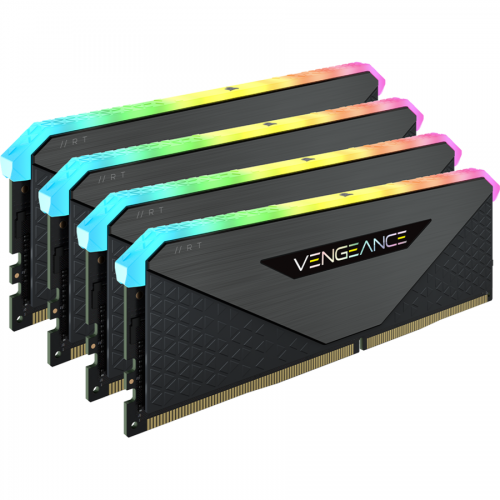 Kit Memorie Corsair Vengeance RGB RT 32GB, DDR4-3600MHz, CL18, Quad Channel