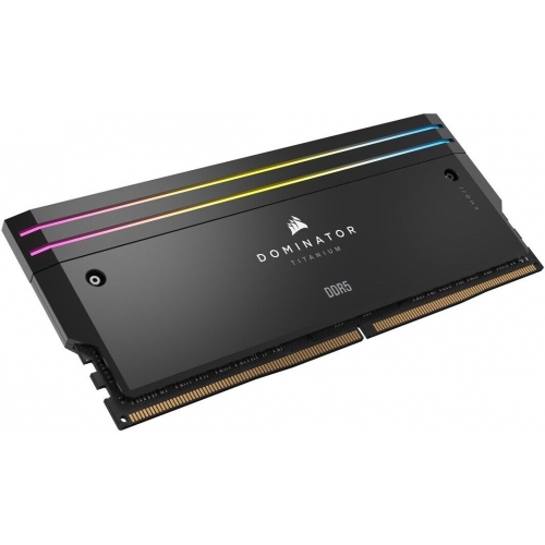 Kit Memorie Corsair Dominator Titanium RGB Black Intel XMP 3.0 32GB, DDR5-6600MHz, CL32, Dual Channel