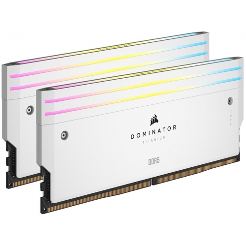 Kit Memorie Corsair Dominator Titanium RGB White Intel XMP 3.0 32GB, DDR5-6600MHz, CL32, Dual Channel