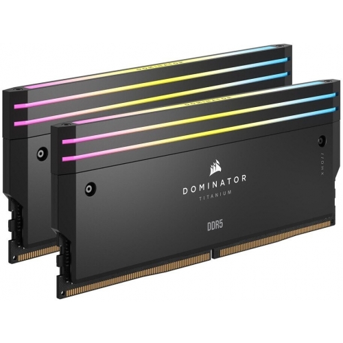 Kit Memorie Corsair Dominator Titanium RGB Black Intel XMP 3.0 32GB, DDR5-7000MHz, CL34, Dual Channel