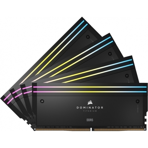Kit Memorie Corsair Dominator Titanium RGB Black Intel XMP 3.0 64GB, DDR5-6400MHz, CL32, Quad Channel