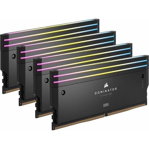 Kit Memorie Corsair Dominator Titanium RGB Black Intel XMP 3.0 64GB, DDR5-6400MHz, CL32, Quad Channel