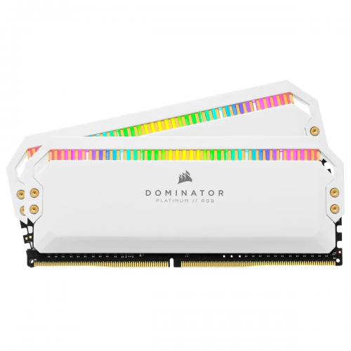 Kit Memorie Corsair Dominator Platinum RGB White 16GB, DDR4-3200MHz, CL16, Dual Channel