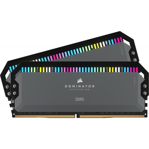 Kit Memorie Corsair Dominator Platinum RGB Grey AMD EXPO 64GB, DDR5-5600MHz, CL40, Dual Channel