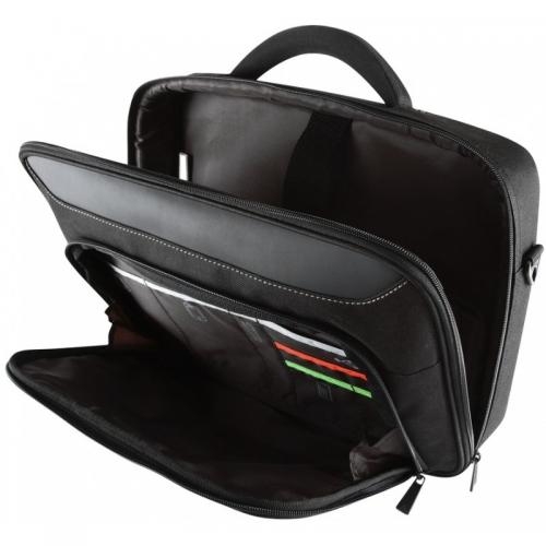 Geanta Targus Classic+ Clamshell Black/Red pentru laptop de 18 inch, Black