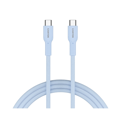 Cablu de date Canyon OnWire 60CL, USB-C - USB-C, 1 m, Light Blue