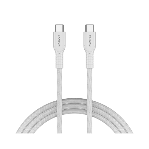 Cablu de date Canyon OnWire 60CL, USB-C - USB-C, 1 m, White