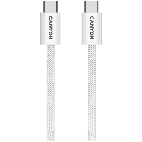 Cablu de date Canyon OnWire 60MG, USB-C - USB-C, 1 m, White
