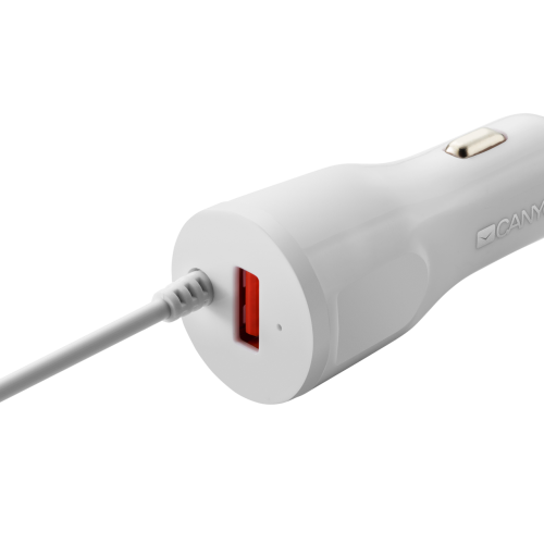 Incarcator auto Canyon CNE-CCA033W, 1x USB, 2.4A, White