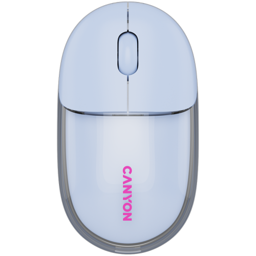 Mouse Optic Canyon OnClick 24, Bluetooth/USB Wireless, Transparent-Blue