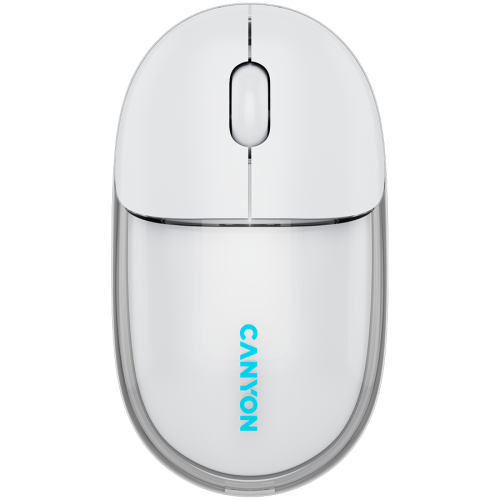 Mouse Optic Canyon OnClick 24, Bluetooth/USB Wireless, Transparent-White