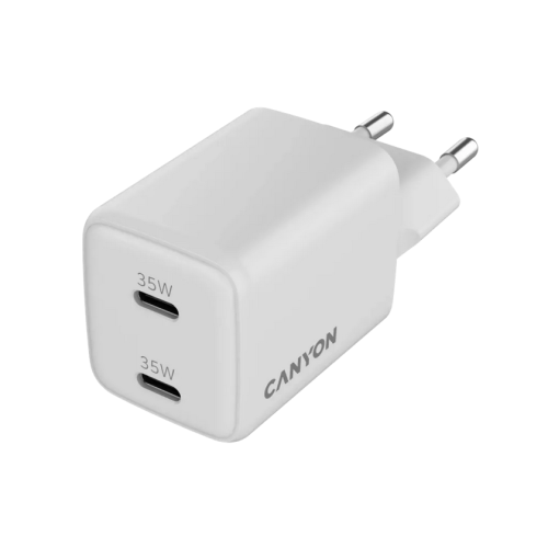 Incarcator retea Canyon CU35CC, 2 x USB-C, 35W, White