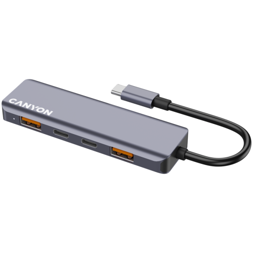 Hub USB Canyon DS-18, 3 x USB-C, 2 x USB-A, Grey
