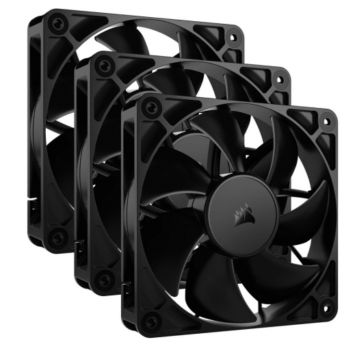 Ventilator Corsair RS120 PWM, 120mm, Black, 3 bucati