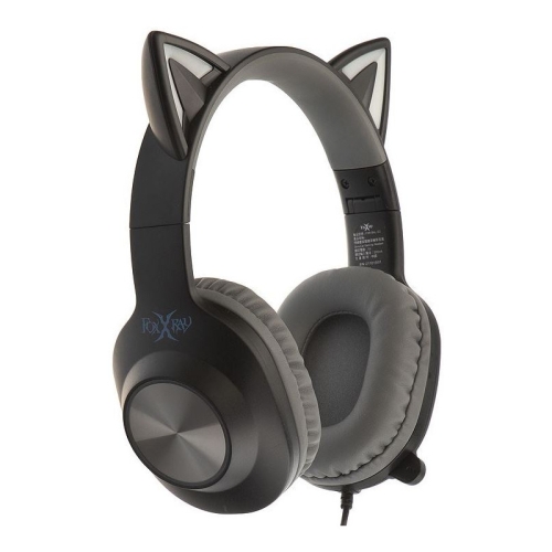 Casti cu microfon FoxXray BAL-62 ShinyCat, 2 x 3.5mm jack, Black