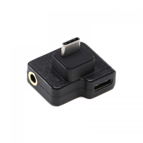 Adaptor dual microfon DJI Osmo Pocket/ Pocket 2, USB-C - Jack 3.5mm, Black