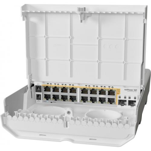 Mikrotik Outdoor Switch, CRS318-16P-2S+OUT, 16 x 10/100/1000, 2 x SFP+, Procesor: 800Mhz, 256 Mb RAM, 802.3af, Temp. de operare: -40C - + 70C,Dimesiuni: 303x212x78 mm, Sistem de operare: SwOS /RouterOS (Dual boot), Licenta RouterOS: L5, PoE Out: 802.3af/a