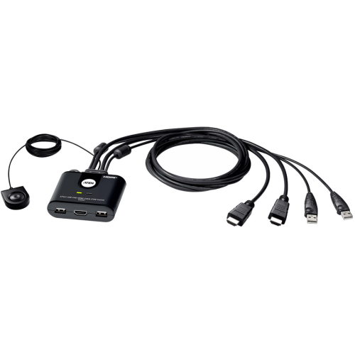 Switch KVM Aten CS22HF-AT, 2 x HDMI + 2 x USB, 1.2 m, Black