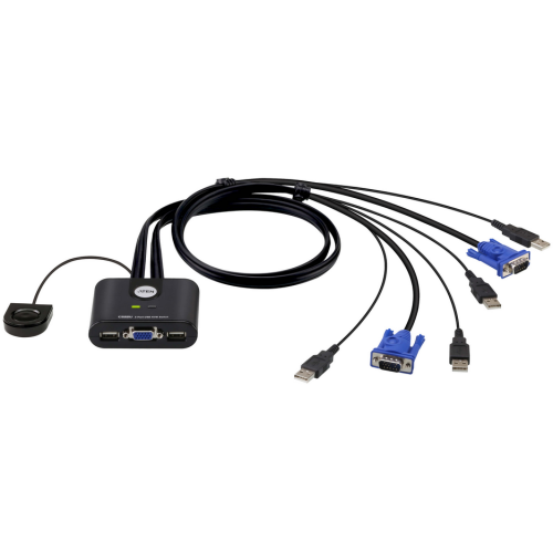 Switch KVM Aten CS22U-AT, 2 x VGA + 2 x USB, 0.9 m, Black