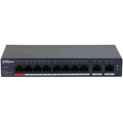 Switch Dahua CS4010-8GT-110, 8 porturi, PoE