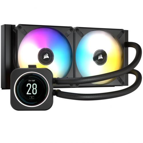 Cooler Procesor Corsair iCUE H100i Elite LCD Liquid, 2x120mm