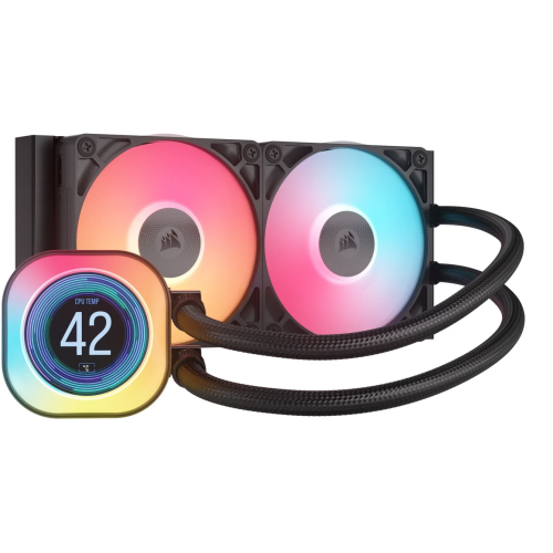 Cooler procesor Corsair iCUE LINK Titan 240 RX LCD, RGB LED, 3 x 120mm, Black