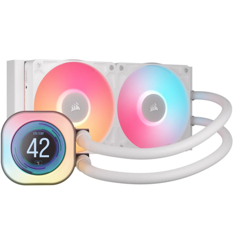 Cooler procesor Corsair iCUE LINK Titan 240 RX LCD, RGB LED, 3 x 120mm, White