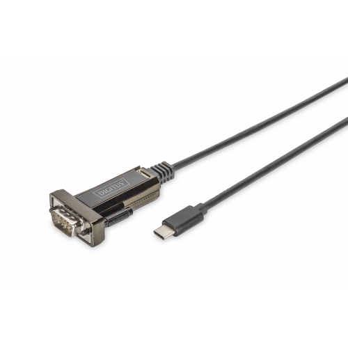 Cablu Digitus by Assmann DA-70166, USB-C male - Serial RS-232 male, 1m, Black