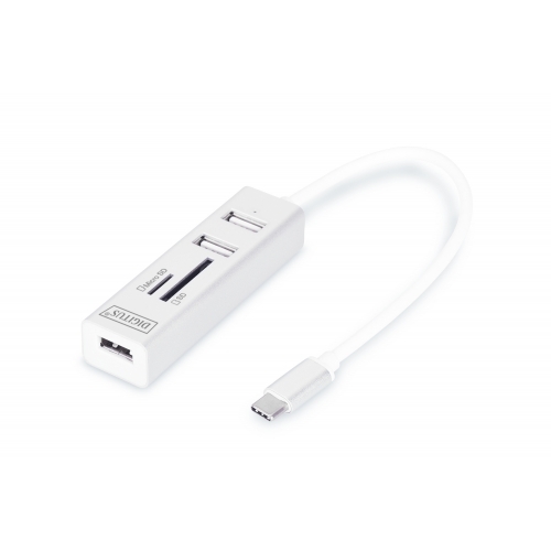Hub USB Digitus by Assmann DA-70243, 3x USB 2.0, White