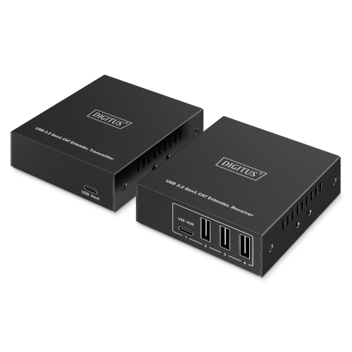 Extender USB Digitus by Assmann DA-73121, 3 x USB 2.0, 1 x USB-C, 2 x RJ45, Black