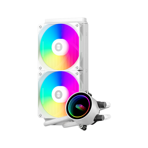 Cooler procesor PcCOOLER DA240 ARGB, ARGB LED, 2 x 120 mm, White